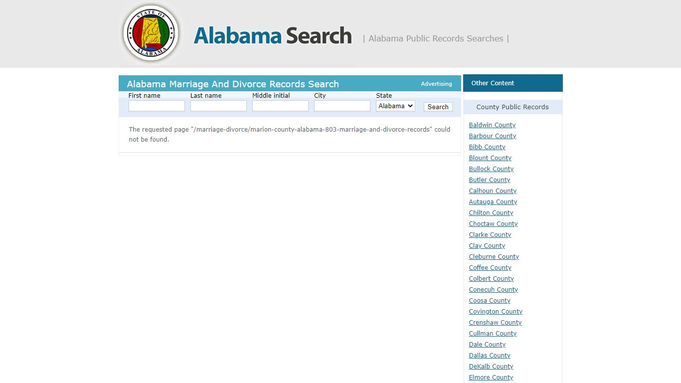 Marion County, Alabama – Marriage and Divorce Records