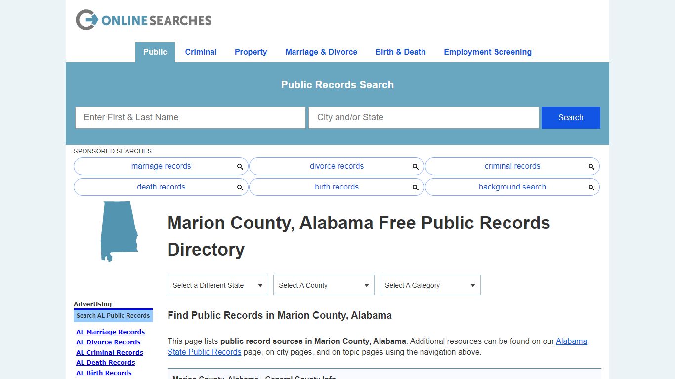 Marion County, Alabama Public Records Directory
